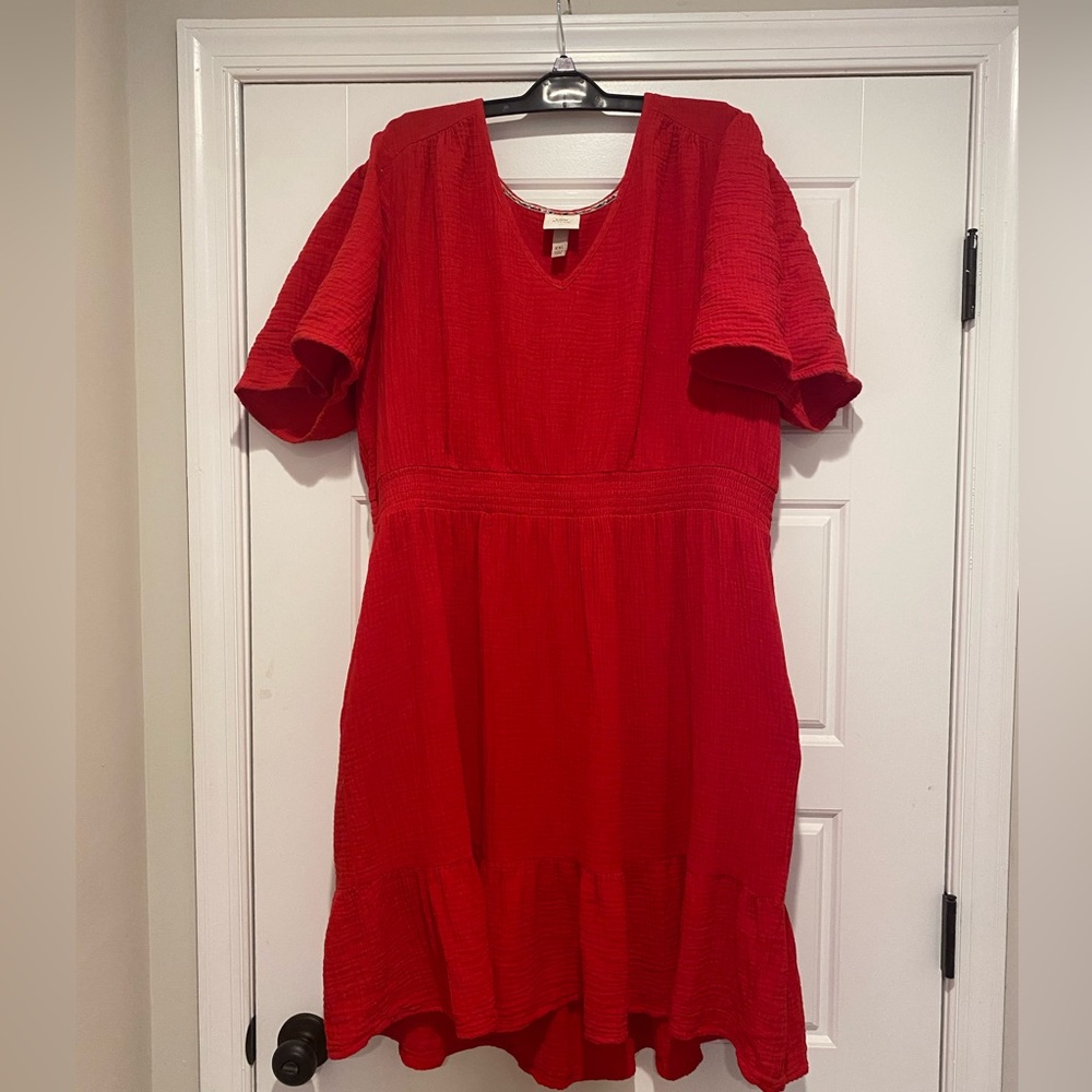 Knox Rose vibrant red dress. XXL